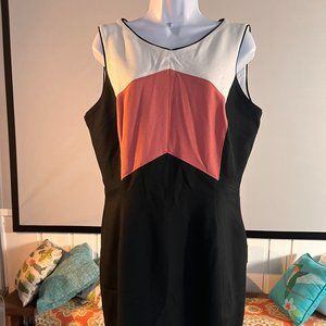 WHBM NWT Black, White, & Pink Dress Knee Length Size 12